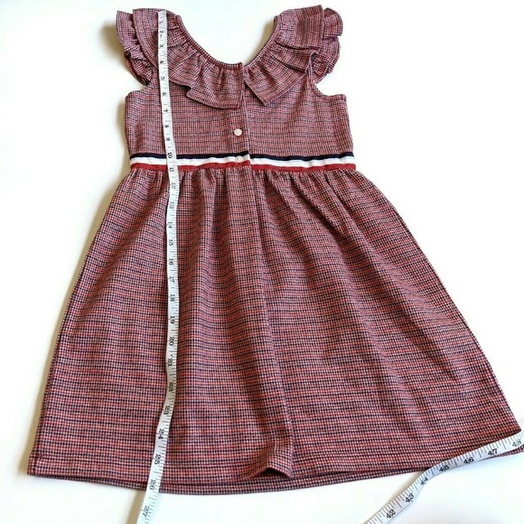 Janie Jack Red Ruffle Dress 6 Houndstooth July - Picture 6 of 8